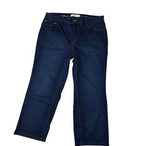 Croft & Barrow Premium Denim Womens Size 10 Dark Wash Straight Leg Cropped Jeans